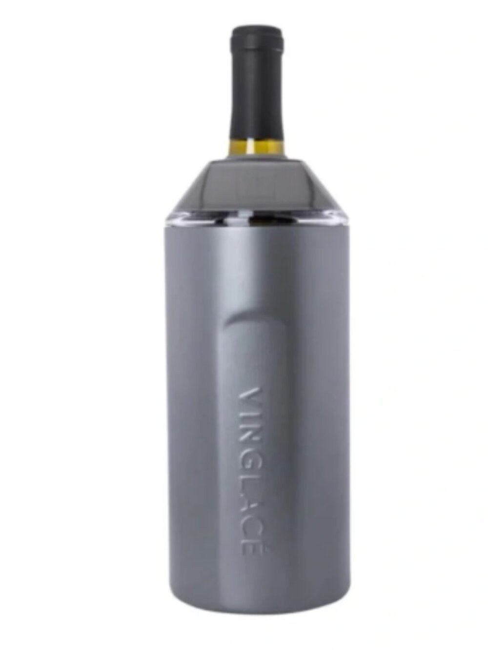 Vinglace Wine‎ & Champagne Chiller Insulator Bottle Graphite Grey New NIB